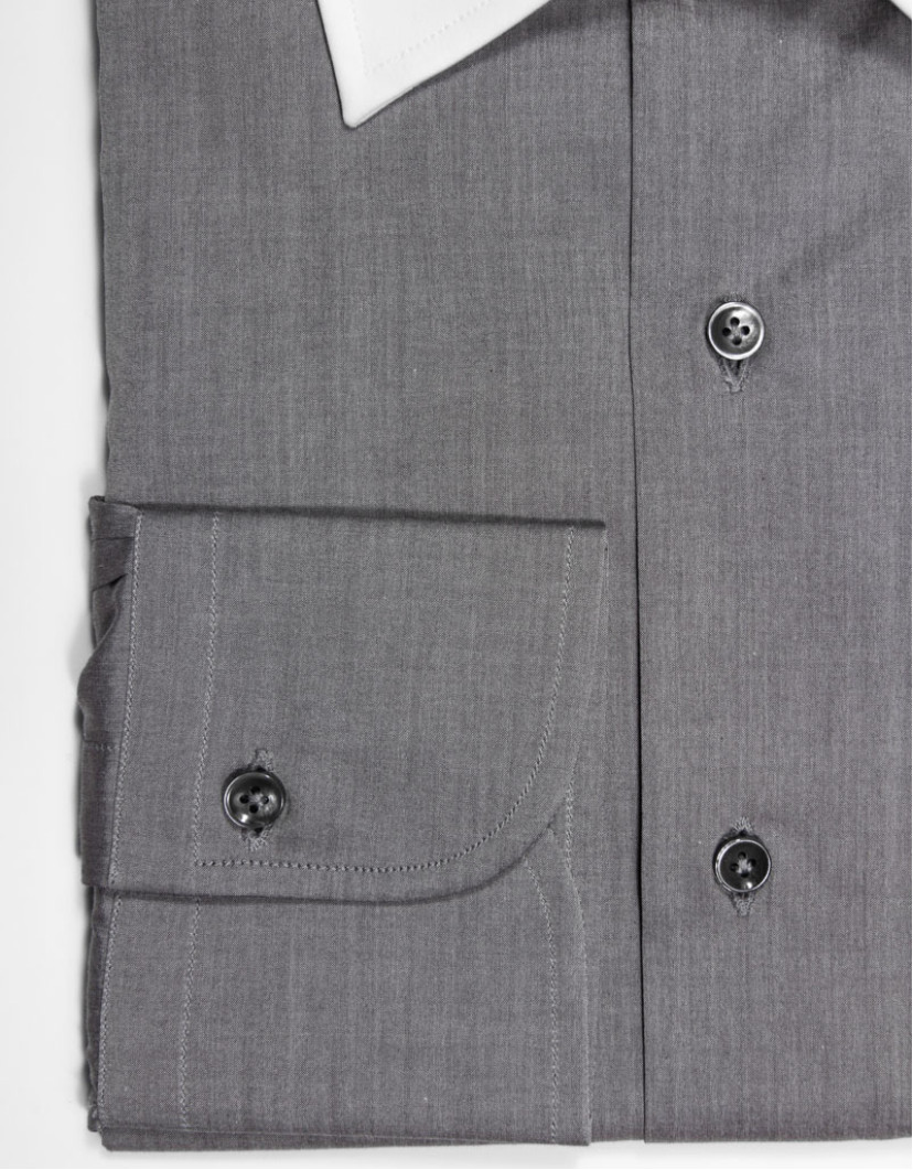 Patrick Hellmann Collection Grey Shirt With White Collar  image